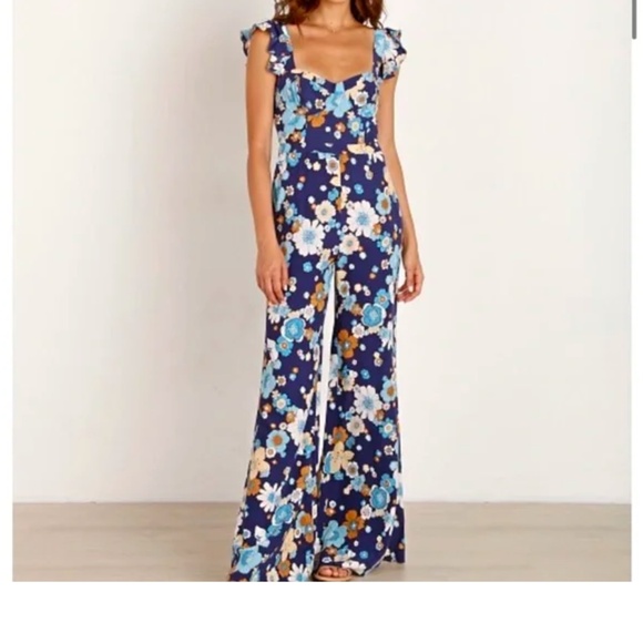 For Love & Lemons ‘70s Midnight Blossom Jumpsuit - Picture 4 of 4